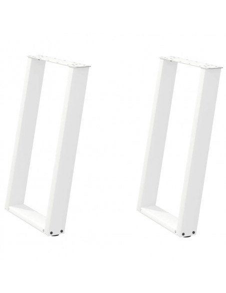 Gambe per tavolo da pranzo a forma di U 2 pz bianche 50x(72-73) cm in acciaio