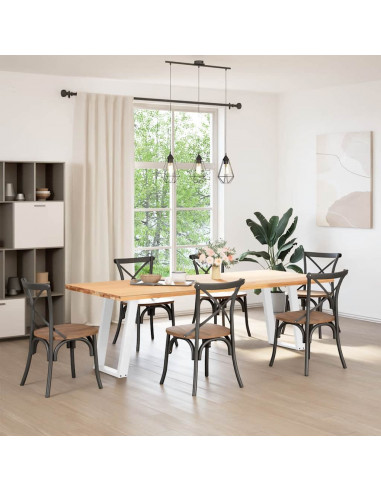 Gambe per tavolo da pranzo a forma di U 2 pz bianche 50x(72-73) cm in acciaio