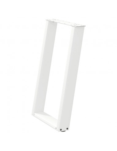Gambe per tavolo da pranzo a forma di U 2 pz bianche 50x(72-73) cm in acciaio