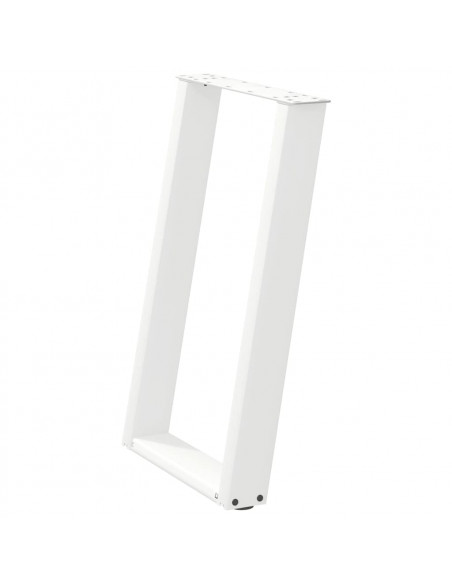 Gambe per tavolo da pranzo a forma di U 2 pz bianche 50x(72-73) cm in acciaio