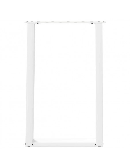 Gambe per tavolo da pranzo a forma di U 2 pz bianche 50x(72-73) cm in acciaio