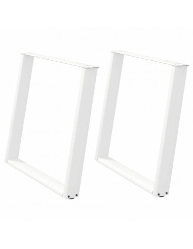 Gambe Tavolo Pranzo a U 2 pz Bianco 100x(72-73) cm Acciaio