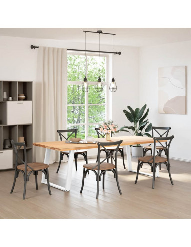 Gambe Tavolo Pranzo a U 2 pz Bianco 100x(72-73) cm Acciaio