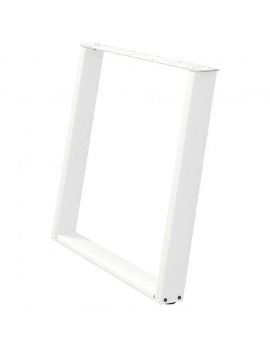 Gambe Tavolo Pranzo a U 2 pz Bianco 100x(72-73) cm Acciaio