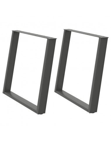Gambe Tavolo Pranzo a U 2 pz Antracite 90x(72-73) cm Acciaio