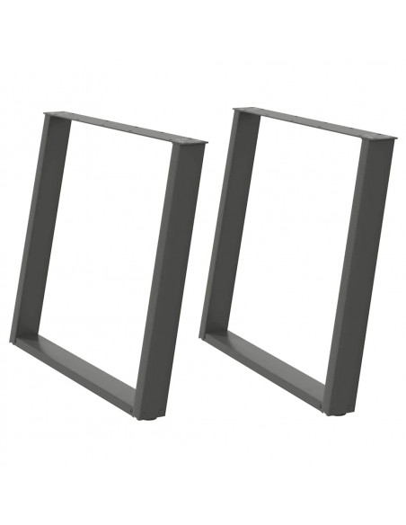 Gambe Tavolo Pranzo a U 2 pz Antracite 90x(72-73) cm Acciaio
