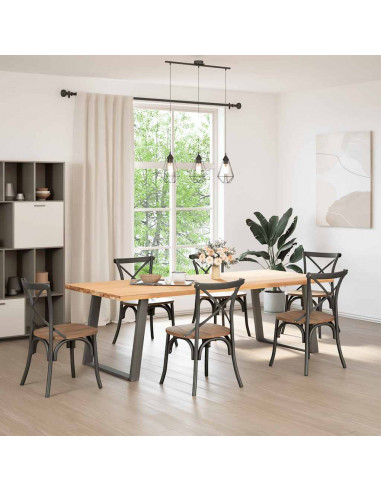 Gambe Tavolo Pranzo a U 2 pz Antracite 90x(72-73) cm Acciaio