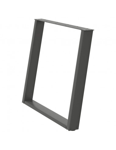 Gambe Tavolo Pranzo a U 2 pz Antracite 90x(72-73) cm Acciaio