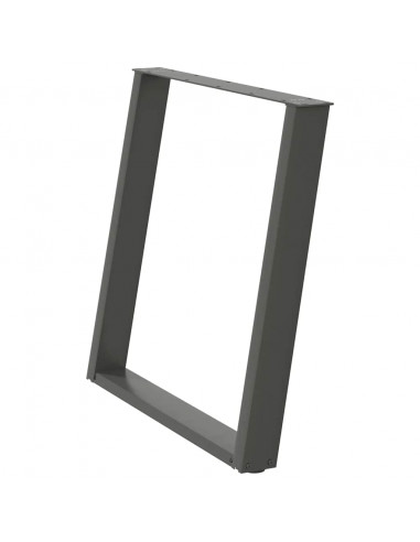 Gambe Tavolo Pranzo a U 2 pz Antracite 80x(72-73) cm Acciaio