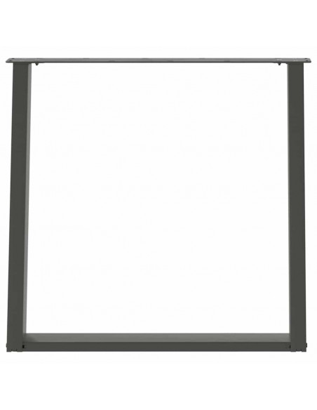 Gambe Tavolo Pranzo a U 2 pz Antracite 80x(72-73) cm Acciaio
