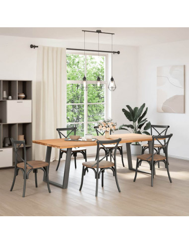 Gambe Tavolo Pranzo a U 2 pz Antracite 70x(72-73) cm Acciaio