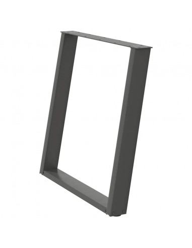 Gambe Tavolo Pranzo a U 2 pz Antracite 70x(72-73) cm Acciaio