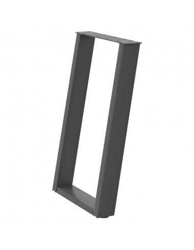Gambe Tavolo Pranzo a U 2 pz Antracite 60x(72-73) cm Acciaio