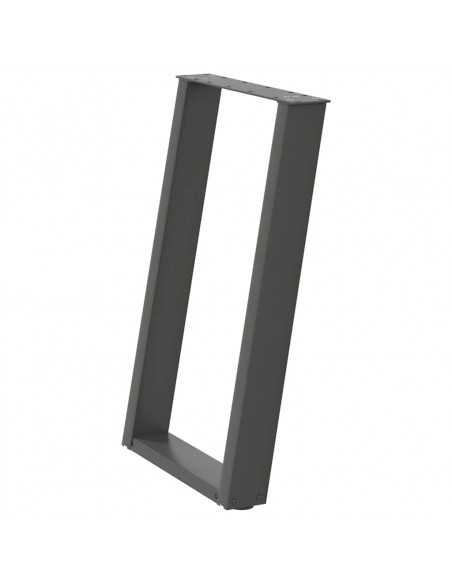 Gambe Tavolo Pranzo a U 2 pz Antracite 50x(72-73) cm Acciaio