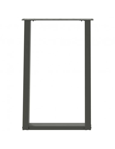 Gambe Tavolo Pranzo a U 2 pz Antracite 50x(72-73) cm Acciaio