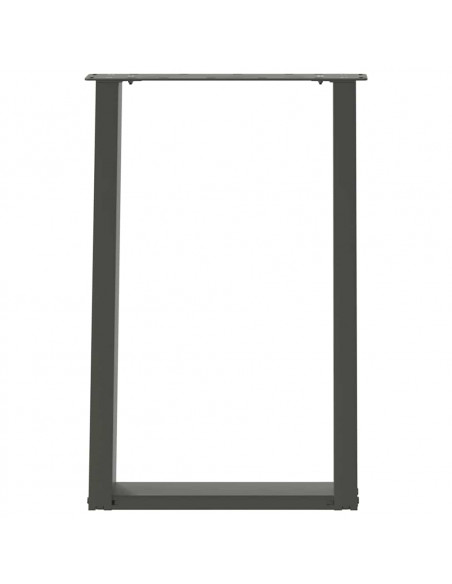 Gambe Tavolo Pranzo a U 2 pz Antracite 50x(72-73) cm Acciaio