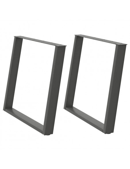 Gambe Tavolo Pranzo a U 2 pz Antracite 100x(72-73)cm in Acciaio