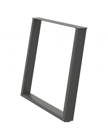 Gambe Tavolo Pranzo a U 2 pz Antracite 100x(72-73)cm in Acciaio