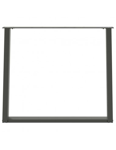 Gambe Tavolo Pranzo a U 2 pz Antracite 100x(72-73)cm in Acciaio