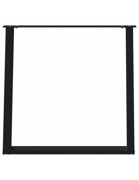 Gambe Tavolo Pranzo a Forma U 2 pz Nero 70x(72-73) cm Acciaio
