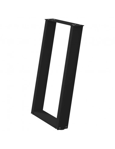 Gambe Tavolo Pranzo a Forma U 2 pz Nero 60x(72-73) cm Acciaio