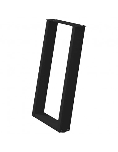 Gambe Tavolo Pranzo a Forma U 2 pz Nero 50x(72-73) cm Acciaio