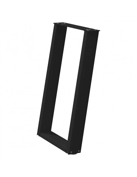 Gambe Tavolo Pranzo a Forma U 2 pz Nero 50x(72-73) cm Acciaio