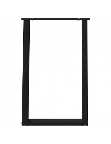 Gambe Tavolo Pranzo a Forma U 2 pz Nero 50x(72-73) cm Acciaio