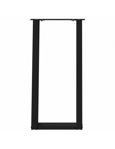 Gambe Tavolo Consolle a U 2 pz Nero 38x(72-73) cm Acciaio