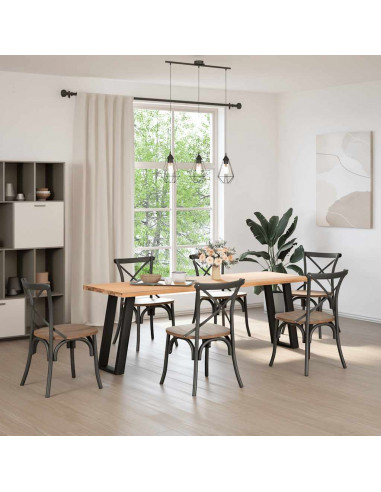 Gambe Tavolo Consolle a U 2 pz Nero 28x(72-73) cm Acciaio