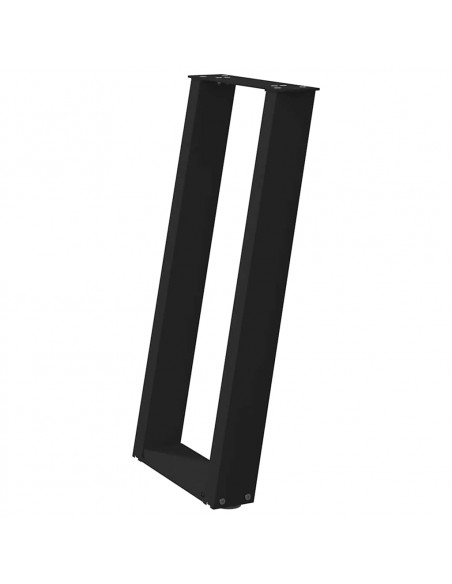 Gambe Tavolo Consolle a U 2 pz Nero 28x(72-73) cm Acciaio