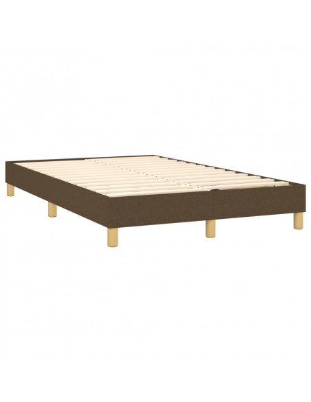 Giroletto a Molle con Materasso Marrone Scuro 120x200cm Tessuto