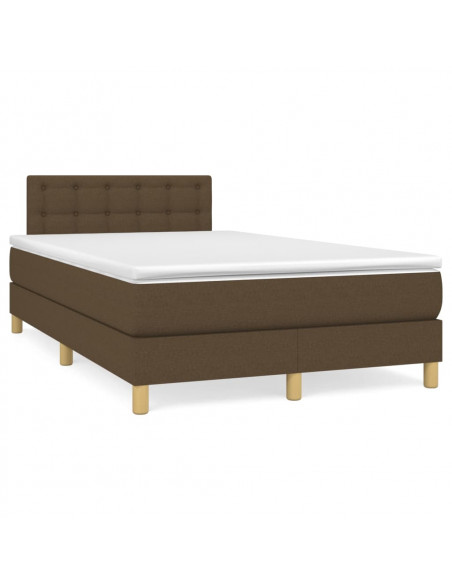 Giroletto a Molle con Materasso Marrone Scuro 120x200cm Tessuto