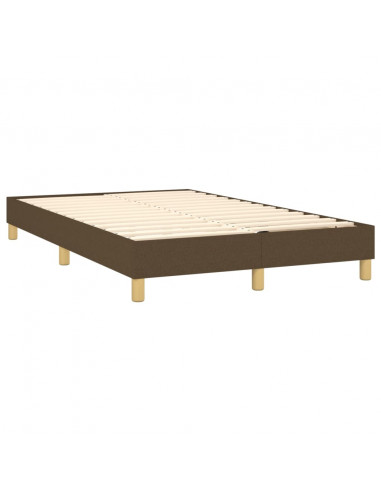 Giroletto a Molle con Materasso Marrone Scuro 120x200cm Tessuto