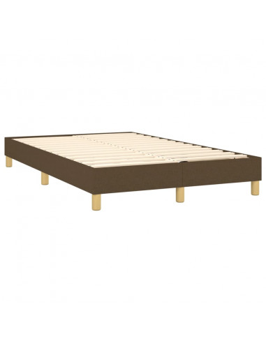 Giroletto a Molle con Materasso Marrone Scuro 120x200cm Tessuto