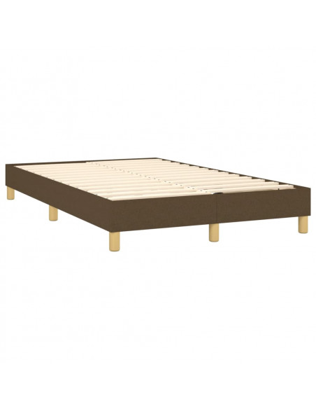 Giroletto a Molle con Materasso Marrone Scuro 120x200cm Tessuto