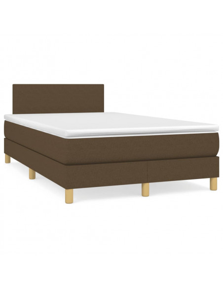 Giroletto a Molle con Materasso Marrone Scuro 120x200cm Tessuto