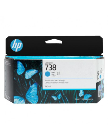 HP 738 130-ML CYAN DESIGNJET INK