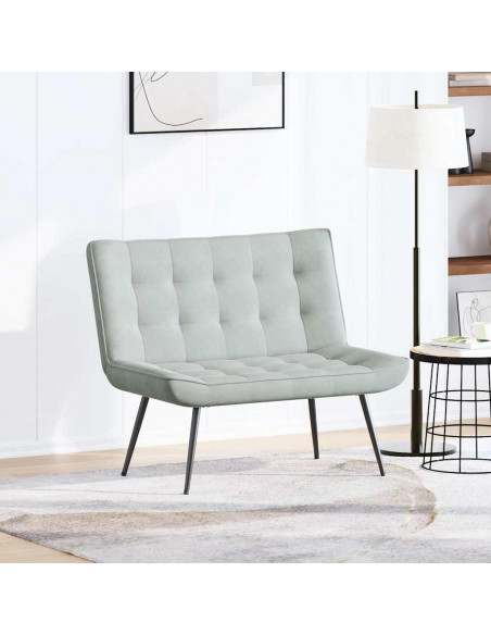 Panca Grigio Chiaro 110x74x84 cm in Velluto