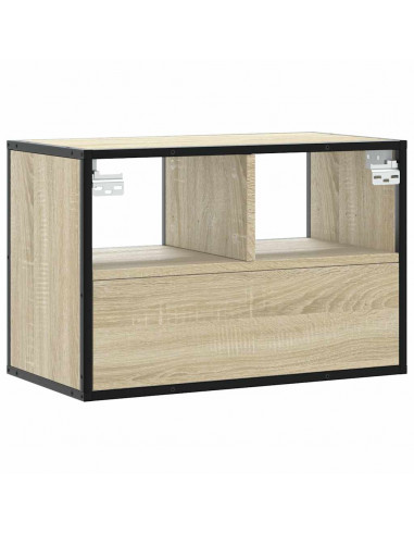 Mobile TV Rovere Sonoma 60x31x39,5cm Legno Multistrato Metallo