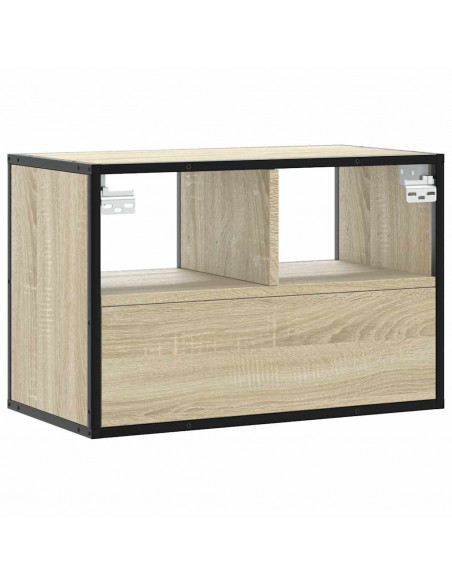 Mobile TV Rovere Sonoma 60x31x39,5cm Legno Multistrato Metallo