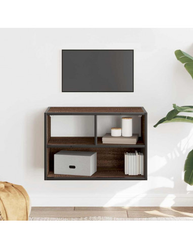 Mobile TV Rovere Marrone 60x31x39,5cm in Truciolato e Metallo