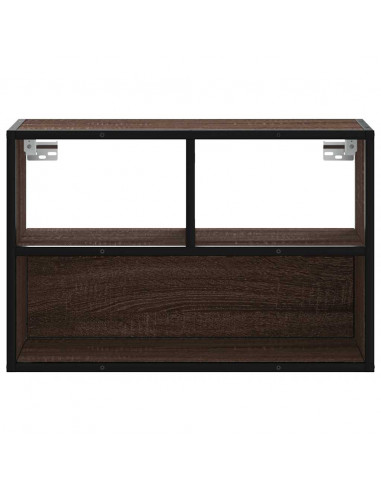 Mobile TV Rovere Marrone 60x31x39,5cm in Truciolato e Metallo
