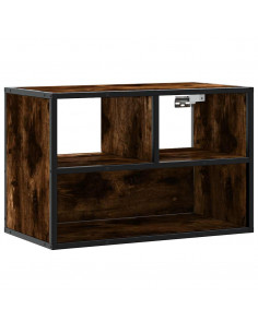 Mobile TV Rovere Fumo 60x31x39,5 cm Legno Multistrato e Metallo