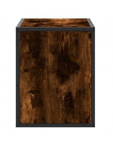 Mobile TV Rovere Fumo 60x31x39,5 cm Legno Multistrato e Metallo