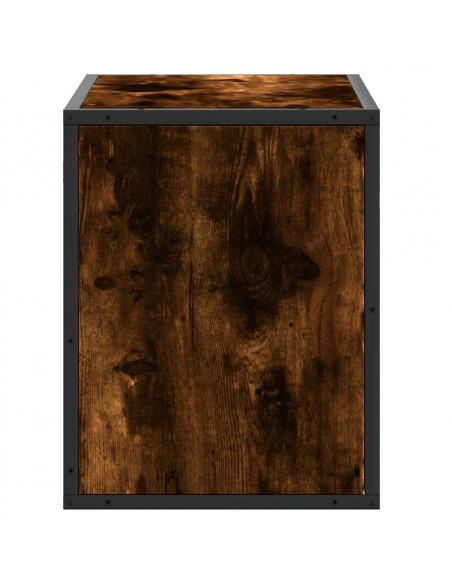 Mobile TV Rovere Fumo 60x31x39,5 cm Legno Multistrato e Metallo