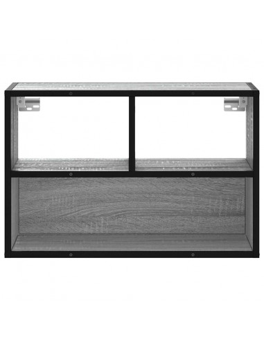 Mobile TV Grigio Sonoma 60x31x39,5cm in Truciolato e Metallo