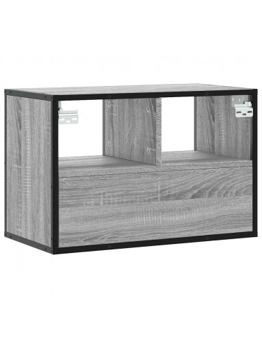 Mobile TV Grigio Sonoma 60x31x39,5cm in Truciolato e Metallo