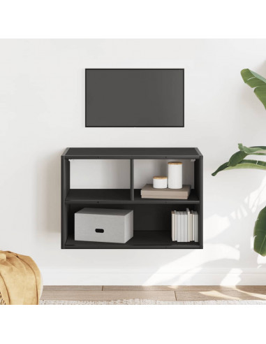 Mobile Porta TV Nero 60x31x39,5cm in Truciolato e Metallo