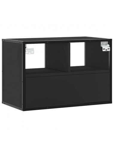 Mobile Porta TV Nero 60x31x39,5cm in Truciolato e Metallo